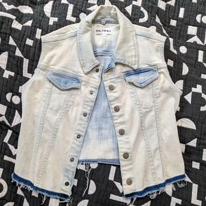 Distressed Jean Vest